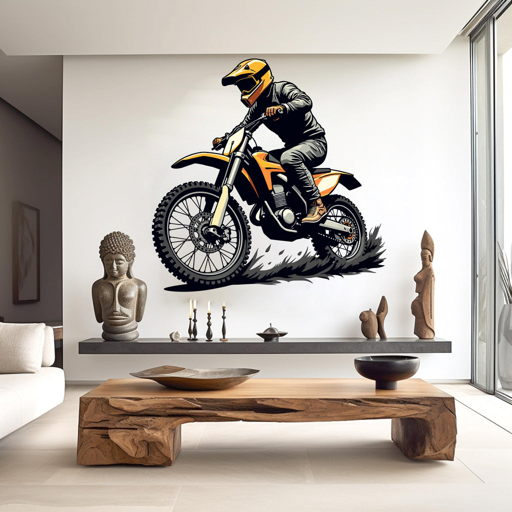 Motocross Wall Decor, Motocross Wall Decals, Ride Wall Art, Stickers Bedroom Motocross Wall Vinyl Nursery Wall Decals Art 403RS