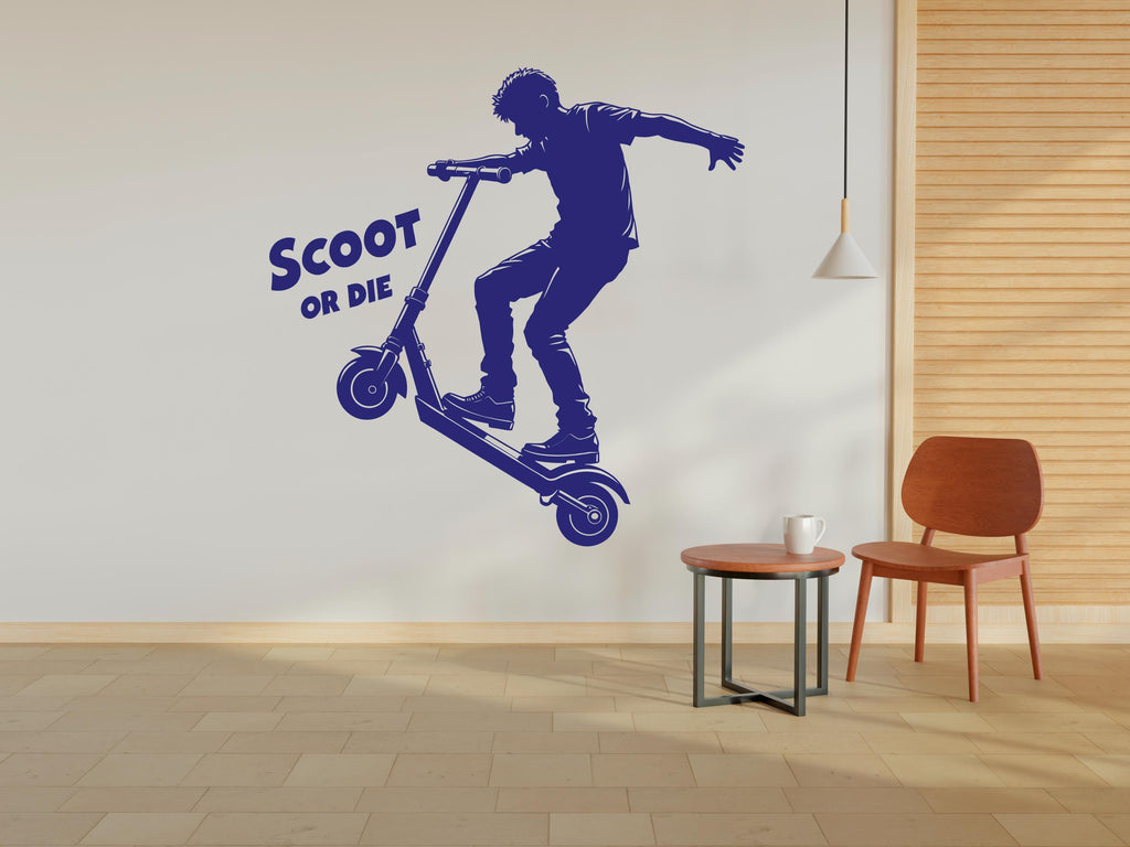 Scooter Wall Decal Scooter Wall Sticker Scooter Art Scooter Wall Vinyl Wall Decal Scoot Room Gifts Vinyl Wall Art Stickers 408RS