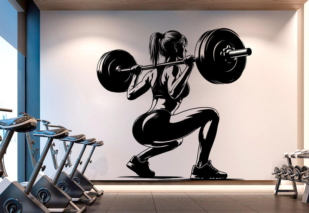 Gym Wall Decal Girl Power fitness Quote Decor Workout Art Vinyl Gym Wall Stickers Bedroom Gym Workout Girl Motivation Crossfit 411RS