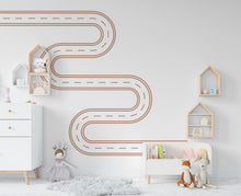 Load image into Gallery viewer, Road wind Wall Decal Highway Vinyl Sticker Track Route Wall Decor Kids Playroom Boys Room Wall Art Automotive Bedroom Mural Sticker 413RS