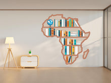 Load image into Gallery viewer, Library Africa map wall decals, Books wall decor, bookshelf library wall decal, education decals reading room, nurseries, school, kids 414RS