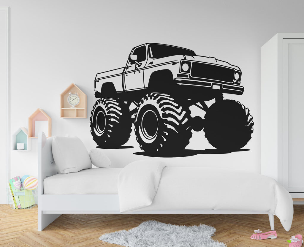 Monster Truck Wall decal, Nursery wall decal, Monster Truck Car Sticker, Monster Car sticker, Truck Decal, 3D Car Decal, Car Decal 416RS