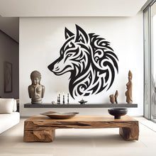 Load image into Gallery viewer, Wolf Tribal Wall Decal, Wolf Wall Art, Wolf Room Wall Decor Wolf Tattoo Room Wall Sticker Wolf Wall Decor Animals Stickers 417RS