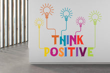 Load image into Gallery viewer, Think Positive Wall Decal, Technology Vinyl Wall Art Decals, Company Name Decal, Office Decor, Business Wall Decal 427RS
