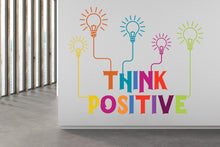 Load image into Gallery viewer, Think Positive Wall Decal, Technology Vinyl Wall Art Decals, Company Name Decal, Office Decor, Business Wall Decal 427RS