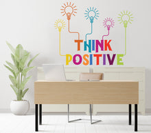 Load image into Gallery viewer, Think Positive Wall Decal, Technology Vinyl Wall Art Decals, Company Name Decal, Office Decor, Business Wall Decal 427RS