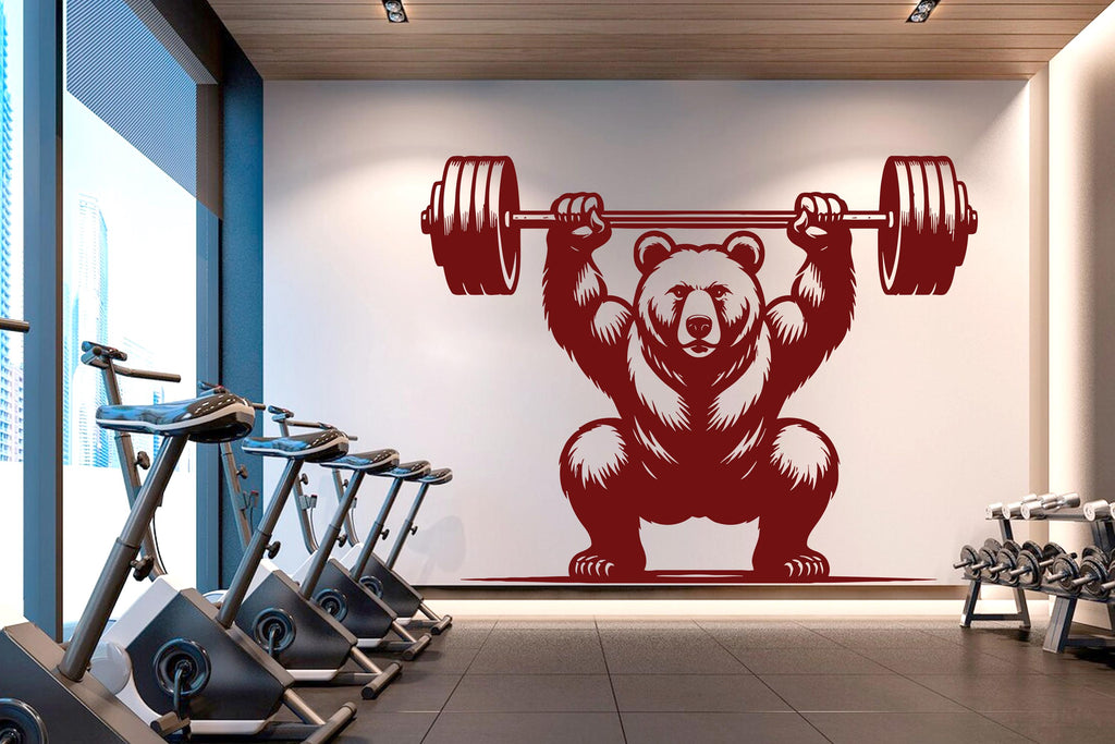 Bear Gym Wall Decor Bear Fitness Wall Art Gym Wall Decals Bear Wall Decal Crossfit Gifts Home Gym Wall Sticker Gym 428RS