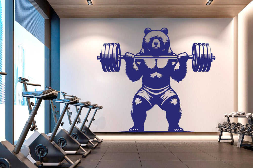 Bear Gym Wall Decor Bear Fitness Wall Art Gym Wall Decals Bear Wall Decal Crossfit Gifts Home Gym Wall Sticker Gym 429RS