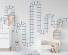 Load image into Gallery viewer, Train Tracks Wall Decal Railroad Vinyl Sticker Track Train Wall Decor Kids Playroom Boys Room Wall Art Bedroom Mural Sticker 423RS