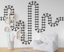 Load image into Gallery viewer, Train Tracks Wall Decal Railroad Vinyl Sticker Track Train Wall Decor Kids Playroom Boys Room Wall Art Bedroom Mural Sticker 423RS