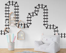 Load image into Gallery viewer, Train Tracks Wall Decal Railroad Vinyl Sticker Track Train Wall Decor Kids Playroom Boys Room Wall Art Bedroom Mural Sticker 422RS