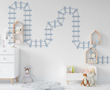 Load image into Gallery viewer, Train Tracks Wall Decal Railroad Vinyl Sticker Track Train Wall Decor Kids Playroom Boys Room Wall Art Bedroom Mural Sticker 422RS