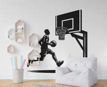 Load image into Gallery viewer, Basketball wall decal Hoop wall art Sport Wall Decal Kids Decal Basketball Gifts wall Vinyl Wall Sticker Boy Room 445RS
