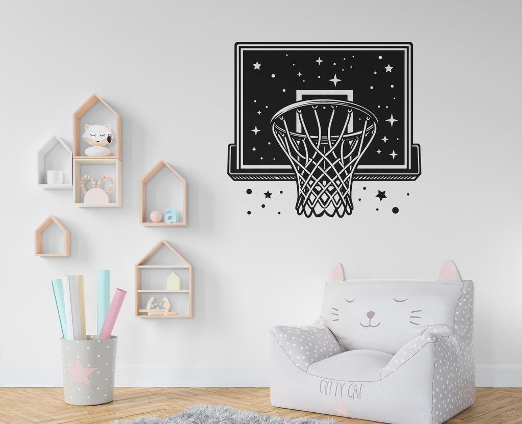 Basketball Hoop wall decal Hoop wall art Sport Wall Decal Kids Decal Basketball Gifts wall Vinyl Wall Sticker Boy Room 446RS