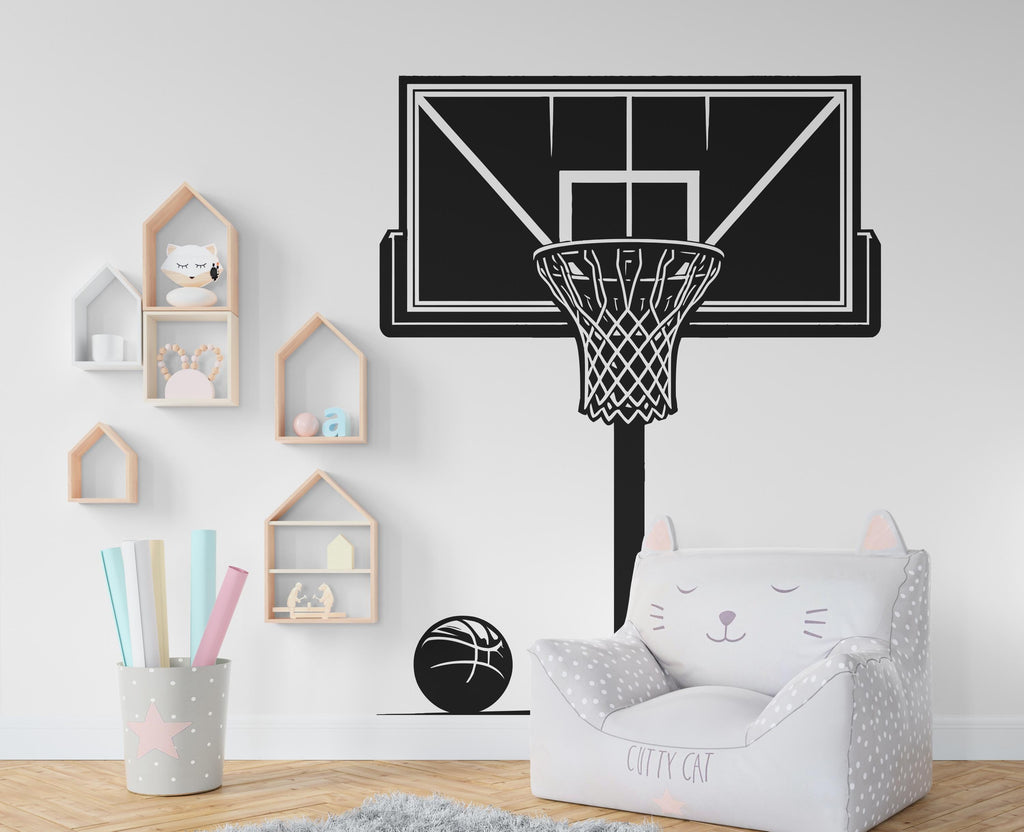 Basketball Hoop wall decal Hoop wall art Sport Wall Decal Kids Decal Basketball Gifts wall Vinyl Wall Sticker Boy Room 447RS