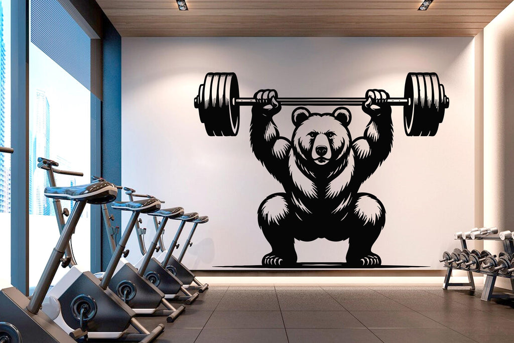 Bear Gym Wall Decor Bear Fitness Wall Art Gym Wall Decals Bear Wall Decal Crossfit Gifts Home Gym Wall Sticker Gym 428RS