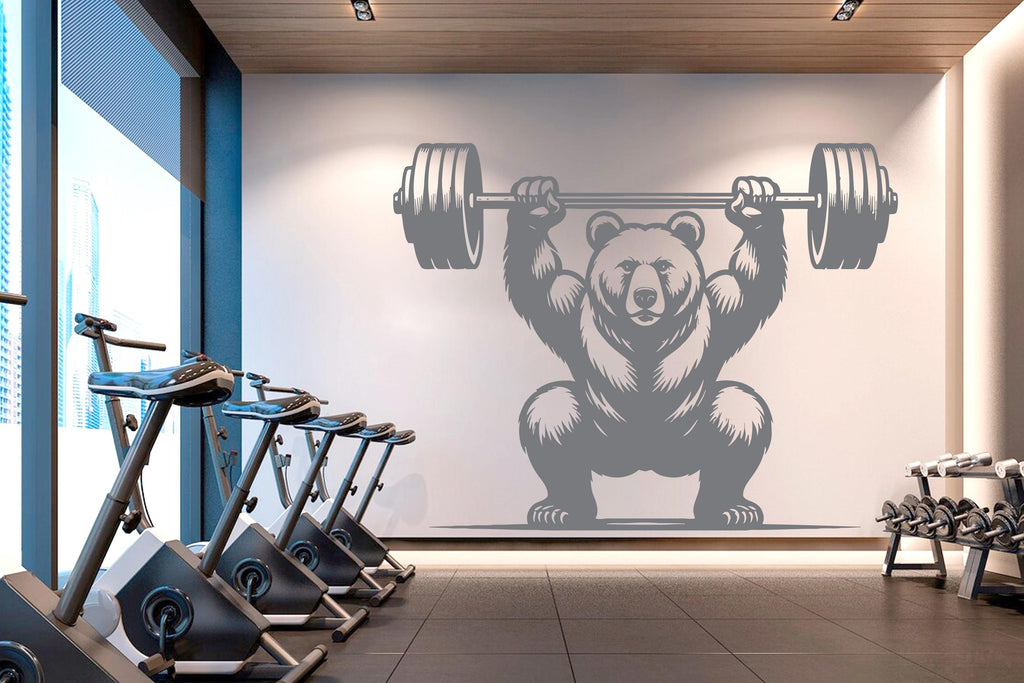 Bear Gym Wall Decor Bear Fitness Wall Art Gym Wall Decals Bear Wall Decal Crossfit Gifts Home Gym Wall Sticker Gym 428RS