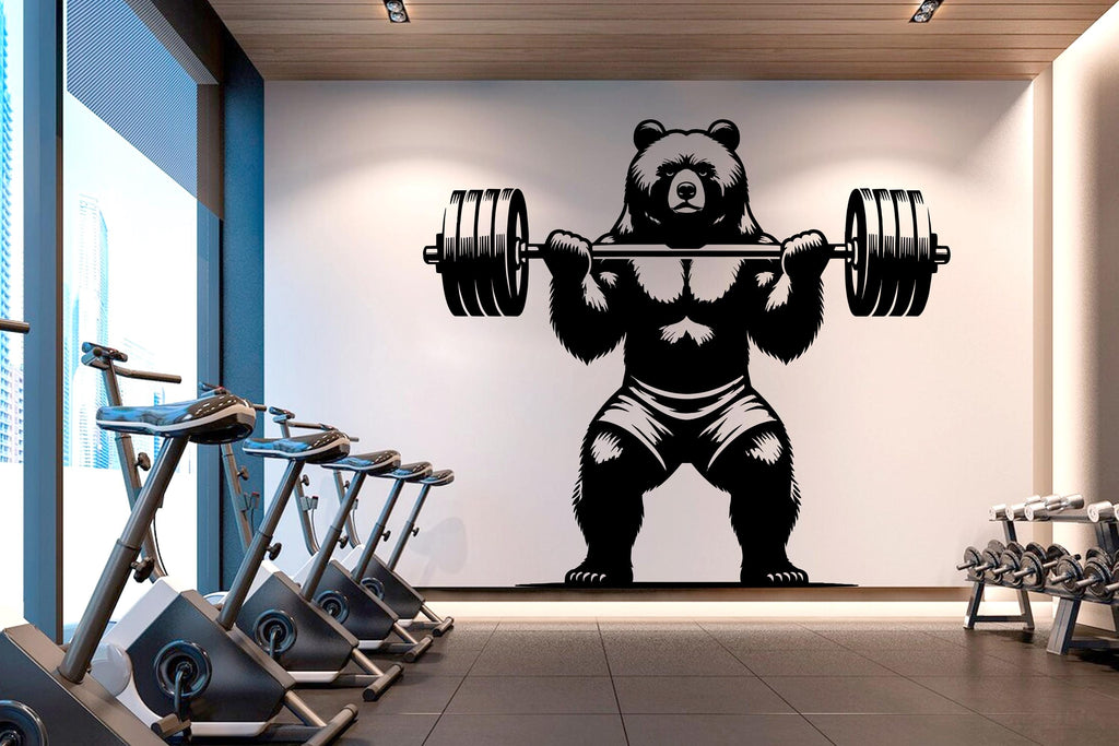 Bear Gym Wall Decor Bear Fitness Wall Art Gym Wall Decals Bear Wall Decal Crossfit Gifts Home Gym Wall Sticker Gym 429RS