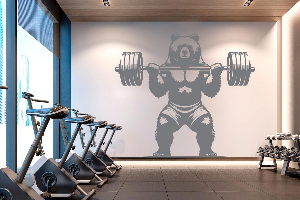 Bear Gym Wall Decor Bear Fitness Wall Art Gym Wall Decals Bear Wall Decal Crossfit Gifts Home Gym Wall Sticker Gym 429RS