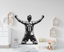 Load image into Gallery viewer, Soccer wall decor, Football Wall Decal Sport Vinyl, Personalized gifts, Football stickers, Boys Goal Wall Art, Wall Stickers Kids Room 448RS