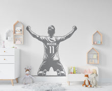 Load image into Gallery viewer, Soccer wall decor, Football Wall Decal Sport Vinyl, Personalized gifts, Football stickers, Boys Goal Wall Art, Wall Stickers Kids Room 448RS