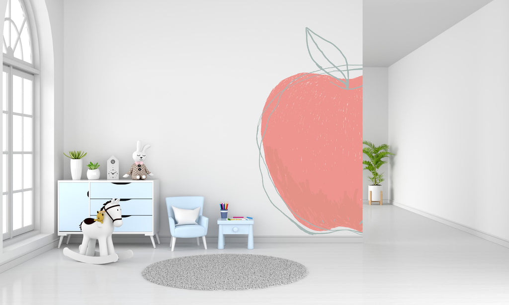 Boho Apple Wall Decal - Bohemian Apple Wall Decal - Nature Inspired Vinyl Sticker - Unique Home Decor - Nursery Decor - Fruit Sticker 397LU