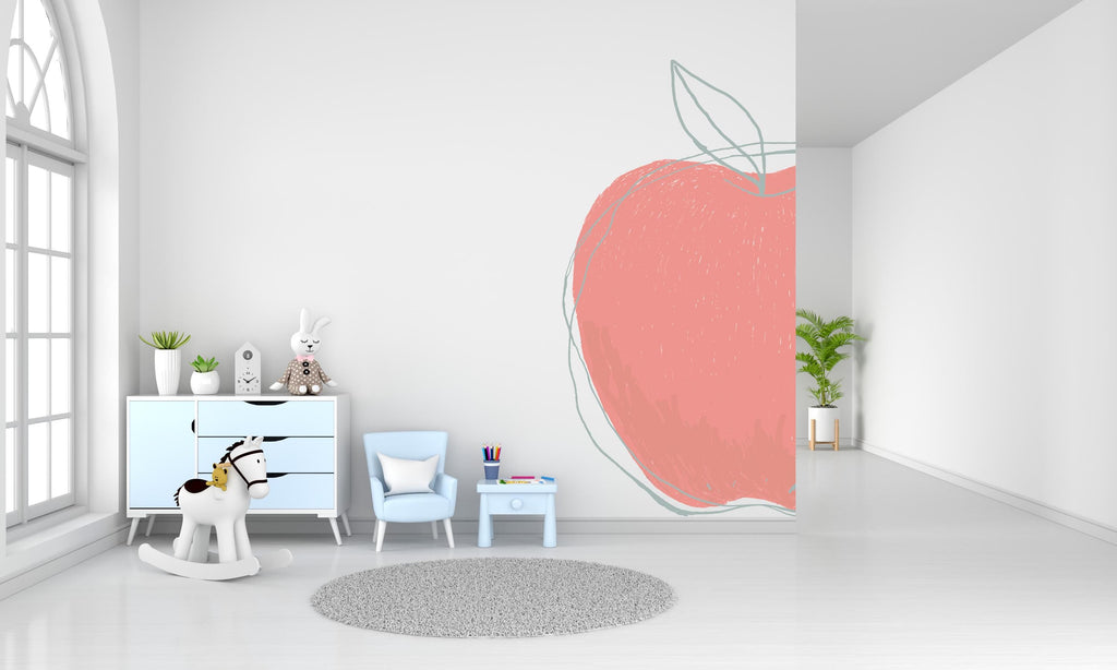 Boho Apple Wall Decal - Bohemian Apple Wall Decal - Nature Inspired Vinyl Sticker - Unique Home Decor -  Nursery Decor - Fruit Sticker 397LU