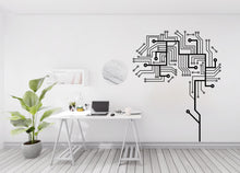 Load image into Gallery viewer, Circuit Board Wall Decal, Technology Vinyl Wall Art Decals, Brain Circuit Decal, Office Decor, Business Wall Decal, Wall Art Office 400LU