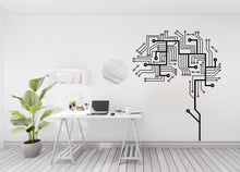 Load image into Gallery viewer, Circuit Board Wall Decal, Technology Vinyl Wall Art Decals, Brain Circuit Decal, Office Decor, Business Wall Decal, Wall Art Office 400LU
