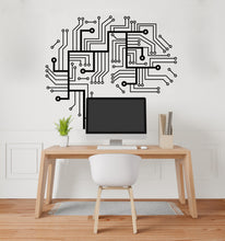Load image into Gallery viewer, Circuit Board Wall Decal, Technology Vinyl Wall Art Decals, Brain Circuit Decal, Office Decor, Business Wall Decal, Wall Art Office 400LU