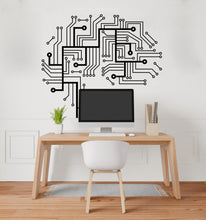 Load image into Gallery viewer, Circuit Board Wall Decal, Technology Vinyl Wall Art Decals, Brain Circuit Decal, Office Decor, Business Wall Decal, Wall Art Office 400LU