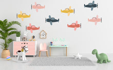 Load image into Gallery viewer, Colorful Vibrant Airplane Wall Decal Set for Kid's Rooms, Playrooms, Game Rooms and Nurseries  401LU