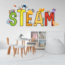 Load image into Gallery viewer, Stem Science Technology Engineering Math Wall Decal, Steam wall decals for school, stem school, steam school wall decor, classroom 405LU