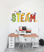 Load image into Gallery viewer, Stem Science Technology Engineering Math Wall Decal, Steam wall decals for school, stem school, steam school wall decor, classroom 405LU