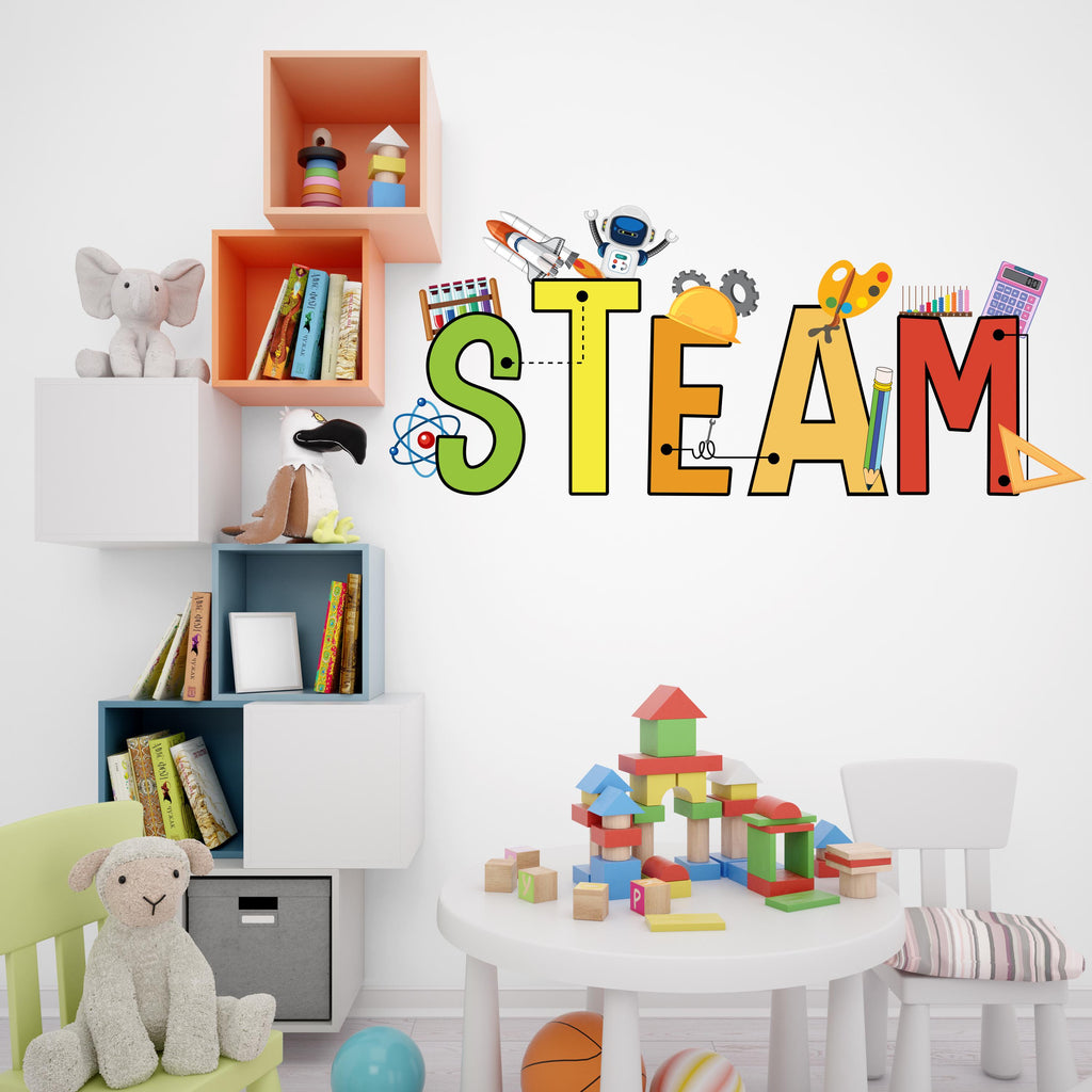 Stem Science Technology Engineering Math Wall Decal, Steam wall decals for school, stem school, steam school wall decor, classroom 405LU