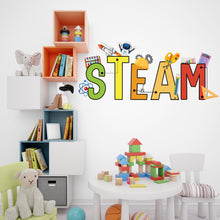 Load image into Gallery viewer, Stem Science Technology Engineering Math Wall Decal, Steam wall decals for school, stem school, steam school wall decor, classroom 405LU