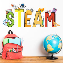 Load image into Gallery viewer, Stem Science Technology Engineering Math Wall Decal, Steam wall decals for school, stem school, steam school wall decor, classroom 405LU