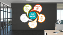 Load image into Gallery viewer, Core Value Wall Decal, Business Office Wall Decal, Marketing Office Wall Decor, Success Office Decals, Office Wall Art, Office Art 452RS