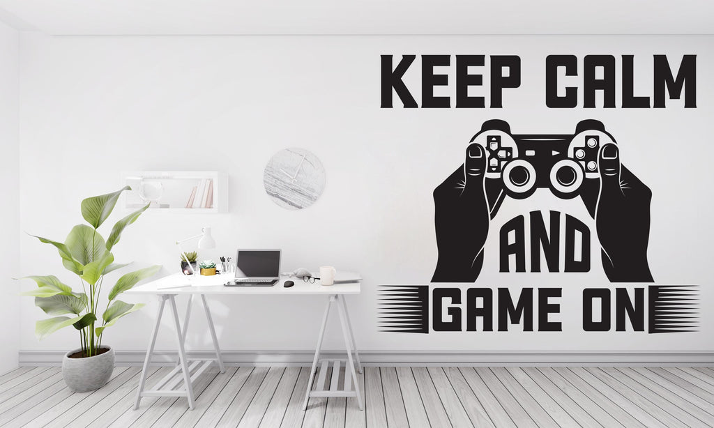 Gamer Zone wall decor, Gaming zone decals, Controller decal Video Game Wall Decals Joystick Gamer Kids Bedroom Vinyl Wall Art Stickers 406LU