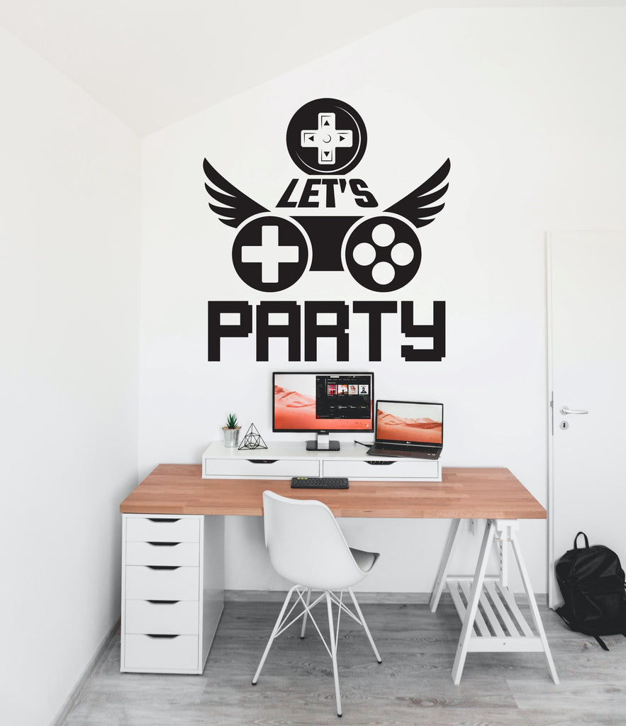 Gamer Zone wall decor, Gaming zone decals, Controller decal Video Game Wall Decals Joystick Gamer Kids Bedroom Vinyl Wall Art Stickers 407LU