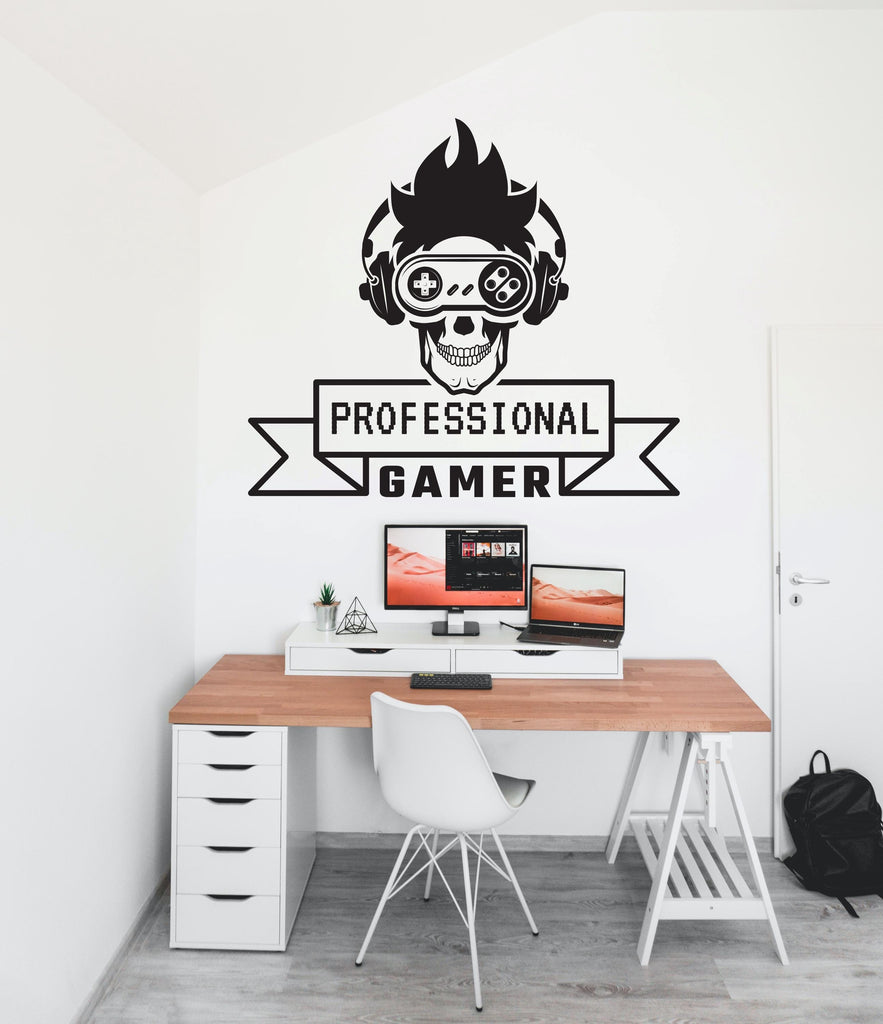 Gamer Zone wall decor, Gaming zone decals, Controller decal Video Game Wall Decals Joystick Gamer Kids Bedroom Vinyl Wall Art Stickers 408LU