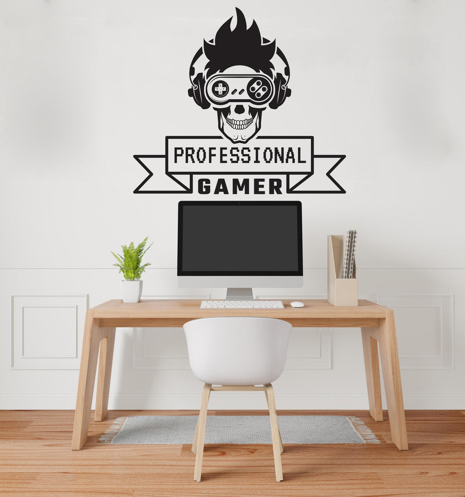 Gamer Zone wall decor, Gaming zone decals, Controller decal Video Game Wall Decals Joystick Gamer Kids Bedroom Vinyl Wall Art Stickers 408LU