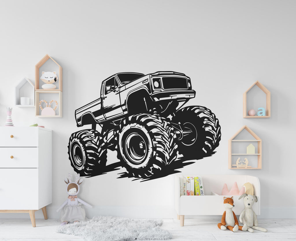 Monster Truck Wall decal, Nursery wall decal, Monster Truck Car Sticker, Monster Car sticker, Truck Decal, 3D Car Decal, Car Decal 455RS