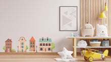 Load image into Gallery viewer, House wall decals, City wall decals, Houses Wall Art Decal, Nursery wall decal, Kids room Decor, Nursery wall stickers, Playroom decor 412LU