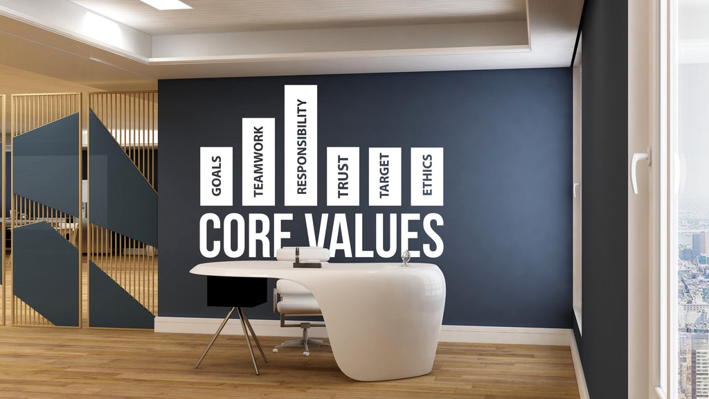 Core Value Wall Decal, Business Office Wall Decal, Marketing Office Wall Decor, Success Office Decals, Office Wall Art, Customizable 414LU