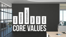Load image into Gallery viewer, Core Value Wall Decal, Business Office Wall Decal, Marketing Office Wall Decor, Success Office Decals, Office Wall Art, Customizable 414LU