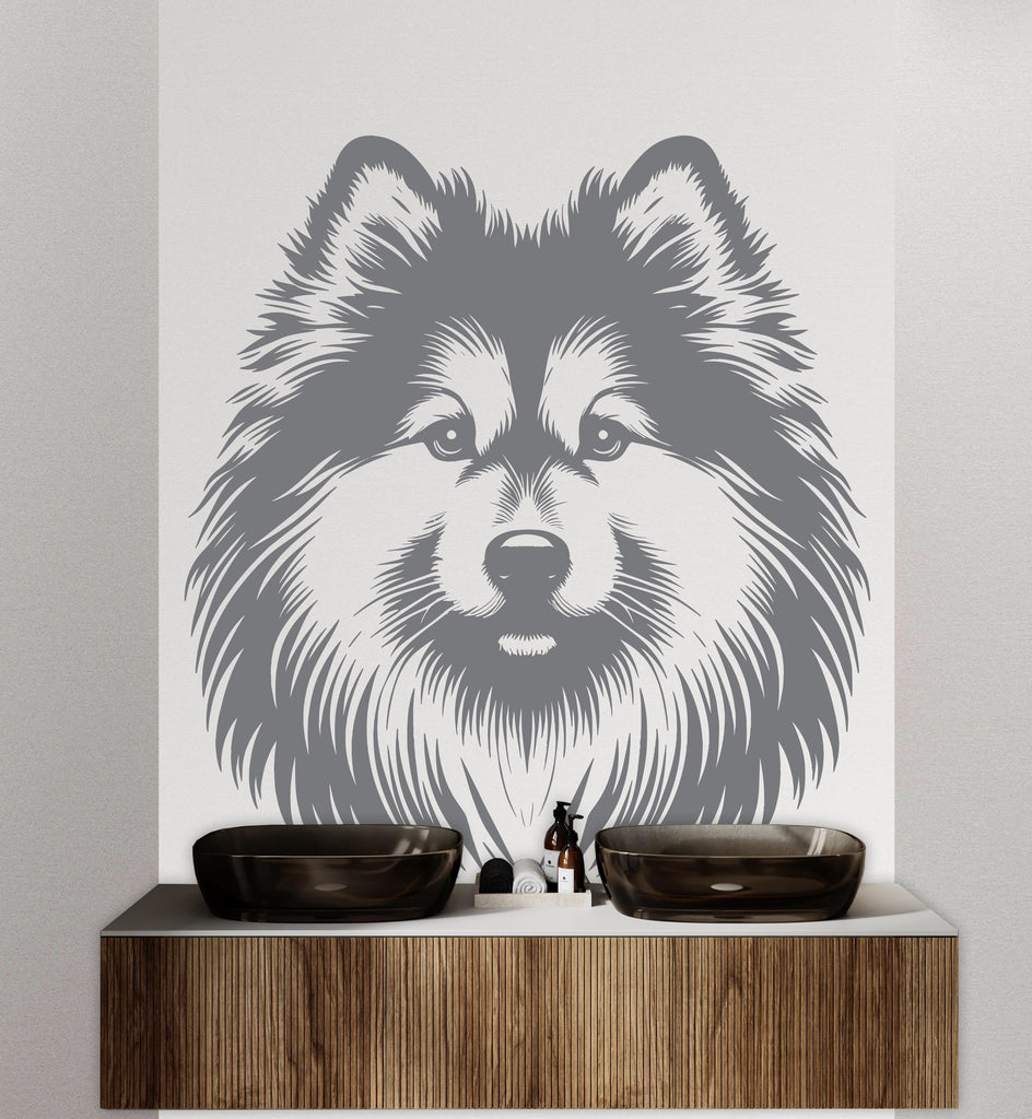 American Eskimo Dog wall decal Dog decor Dog kids Dog wall art Decal Dog Lover Animals Dog Wall Bathroom Wall Decals Stickers Vinyl 080DE