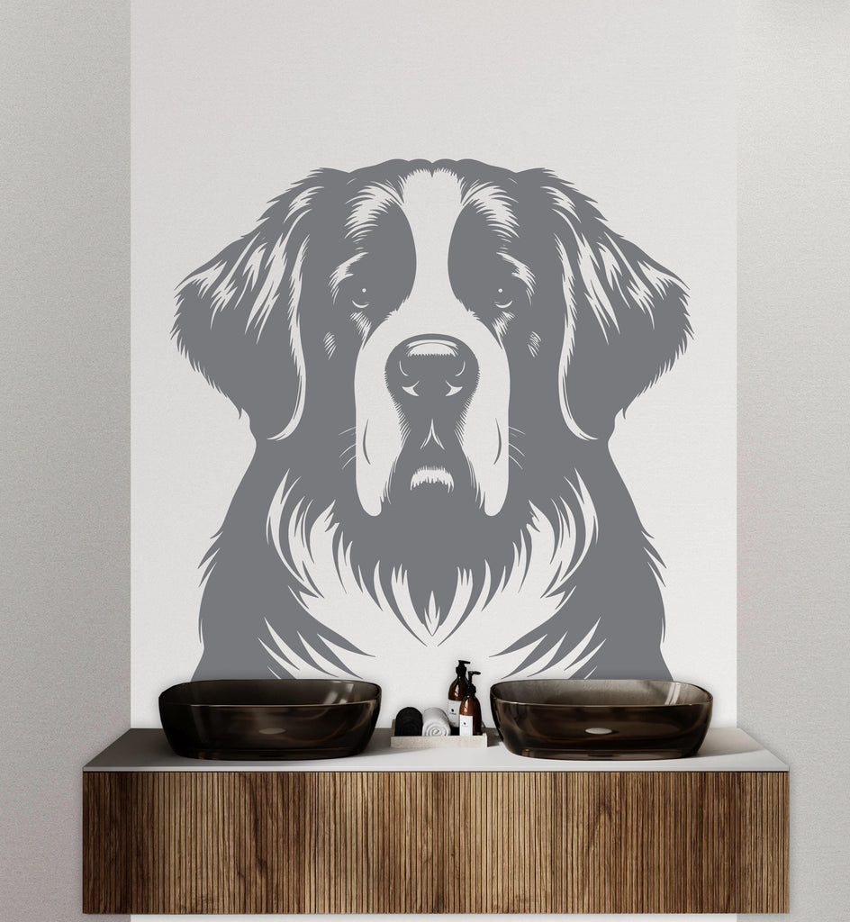 Saint Bernard Dog wall decal Dog decor Dog kids Dog wall art Decal Dog Lover Animals Dog Wall Bathroom Wall Decals Stickers Vinyl 082DE