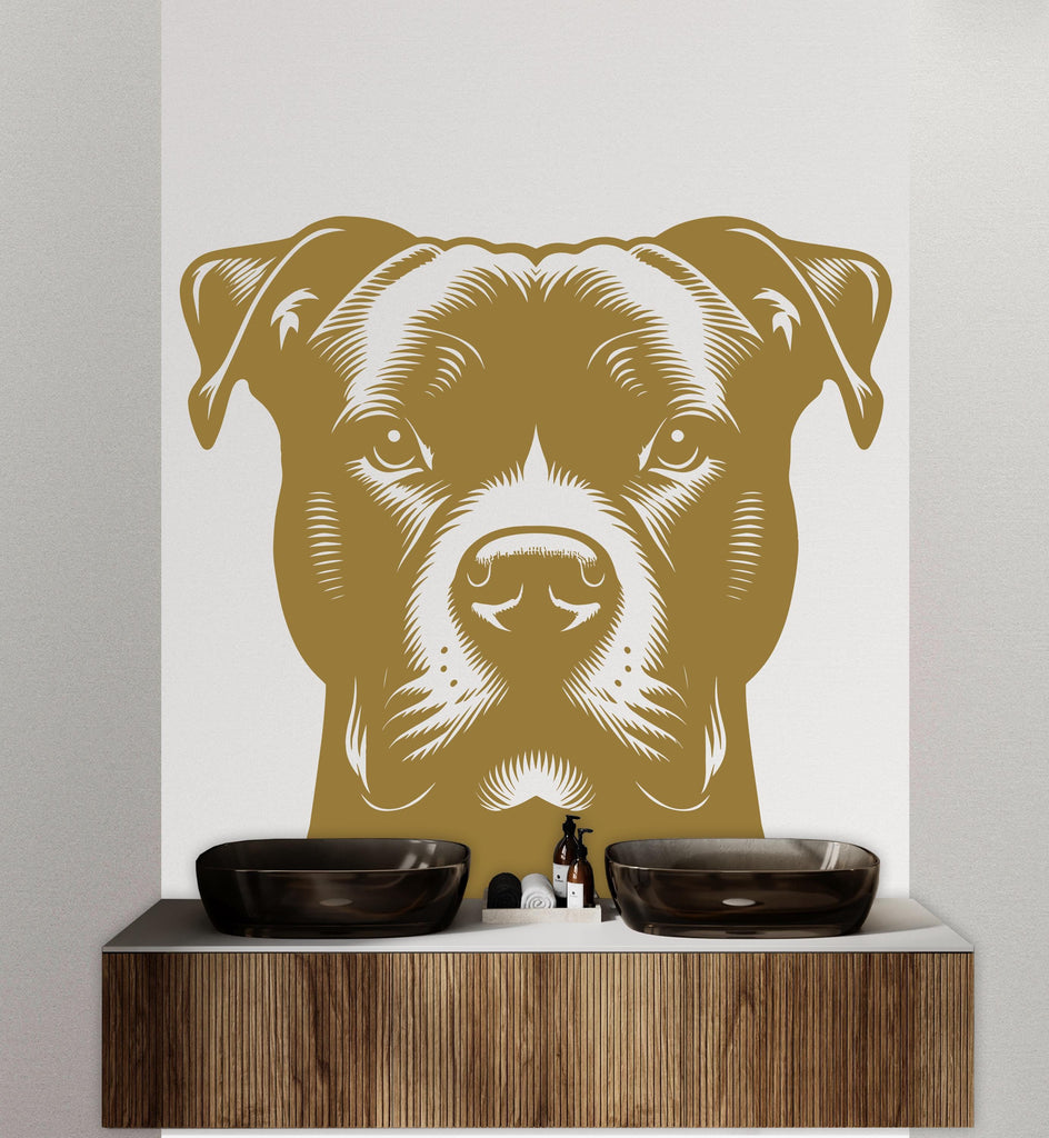 Pitbull Dog wall decal Dog decor Dog kids Dog wall art Decal Dog Lover Animals Dog Wall Bathroom Wall Decals Stickers Vinyl 083DE