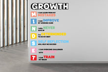 Load image into Gallery viewer, Growth Wall Decal, Mindset Vinyl Wall Art Decals, Company Name Decal, Office Decor, Business Wall Decal 444RS